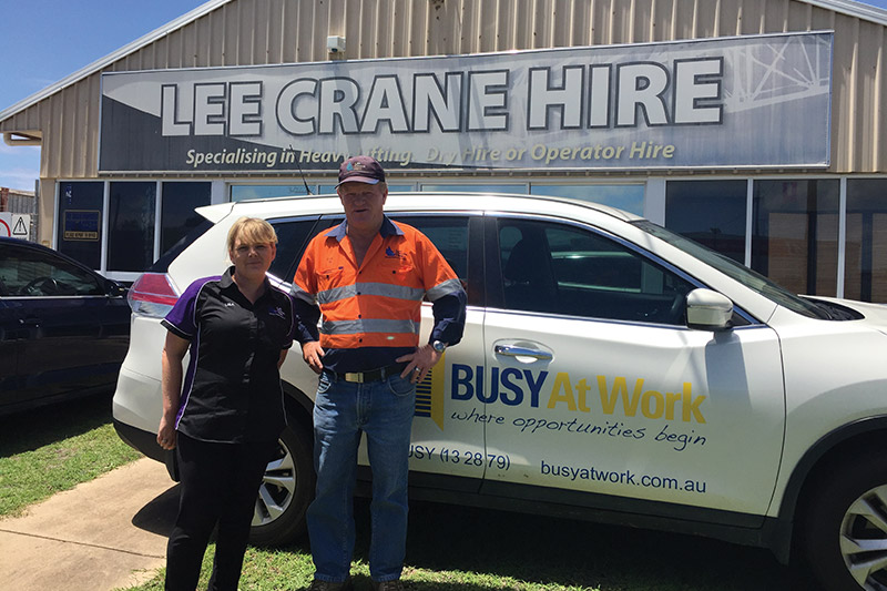 Lisa and Colin of Gladstone's Lee Crane Hire