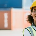 Female apprentice on work site