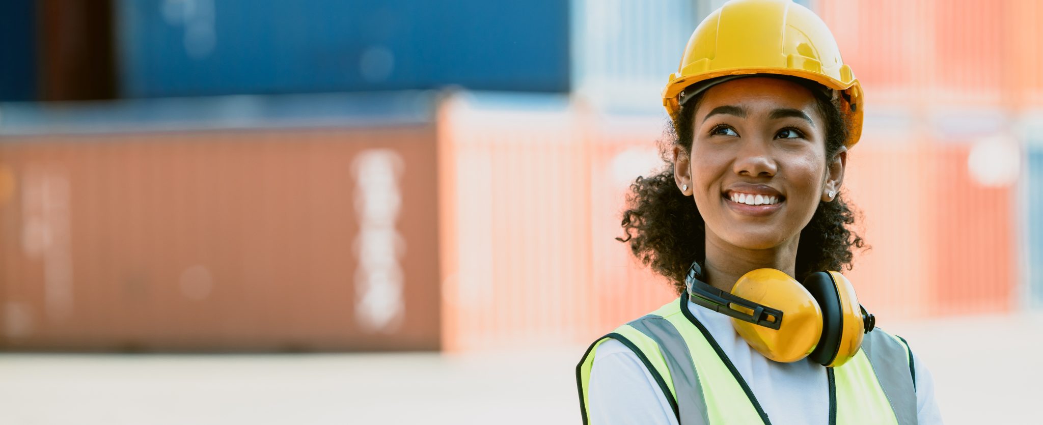 Female apprentice on work site