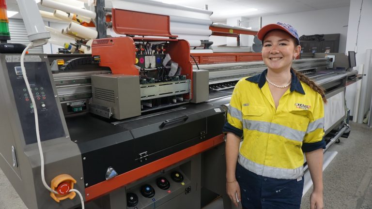 North Qld apprentice at Status Signs from Busy at work